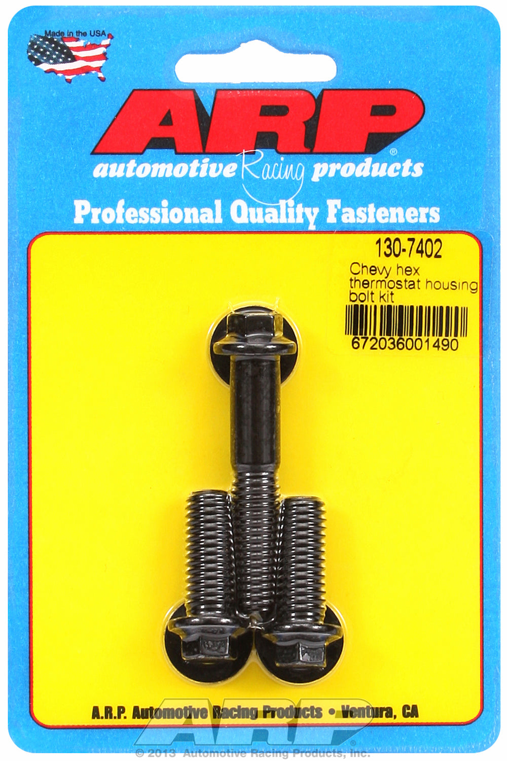 Thermostat Housing Bolt Kit for Chrevrolet (3 pc) Black Oxide - Hex Head