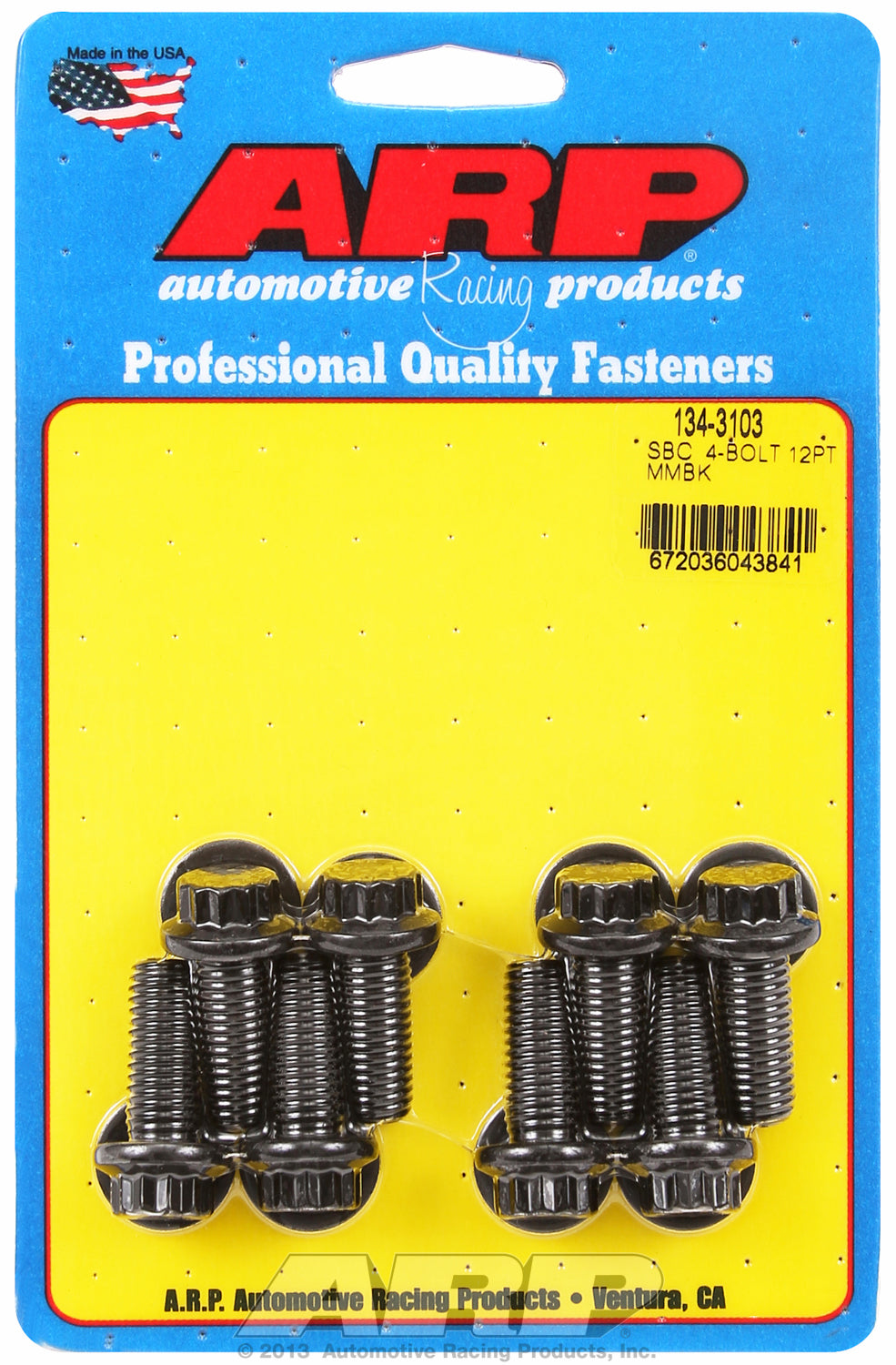 Motor Mount Kit for Chevy, LS Series small block mount bracket to block (8 pc.) Black Oxide - 12-Pt