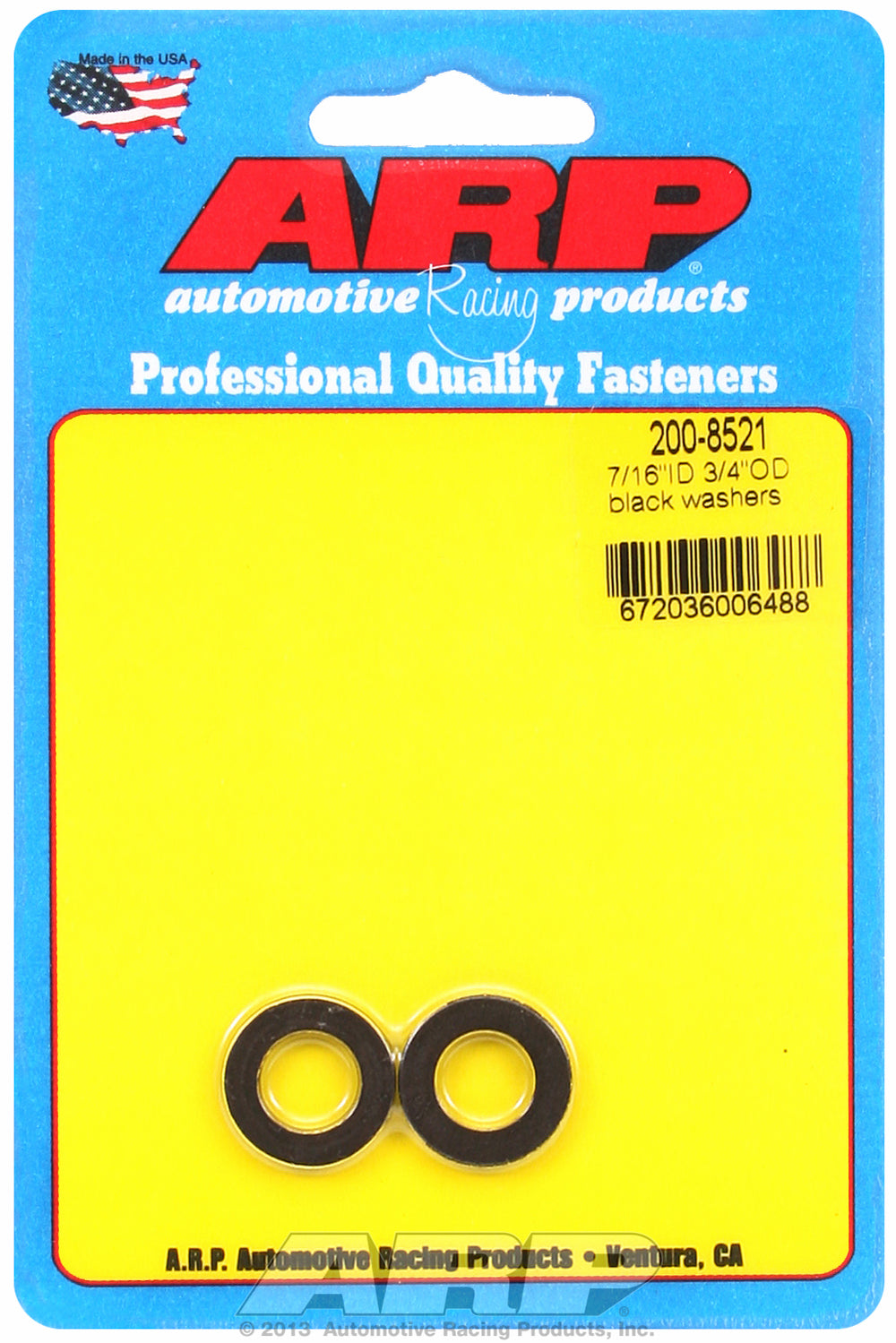 Black Oxide 2-PC Pack SAE Special Purpose Washers