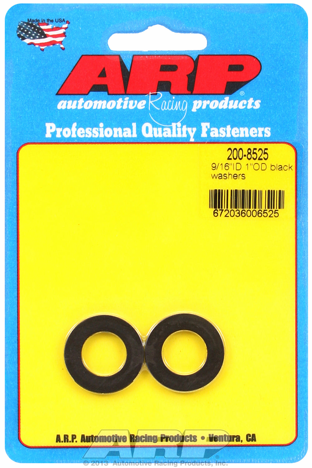 Black Oxide 2-PC Pack SAE Special Purpose Washers w/ Chamfer