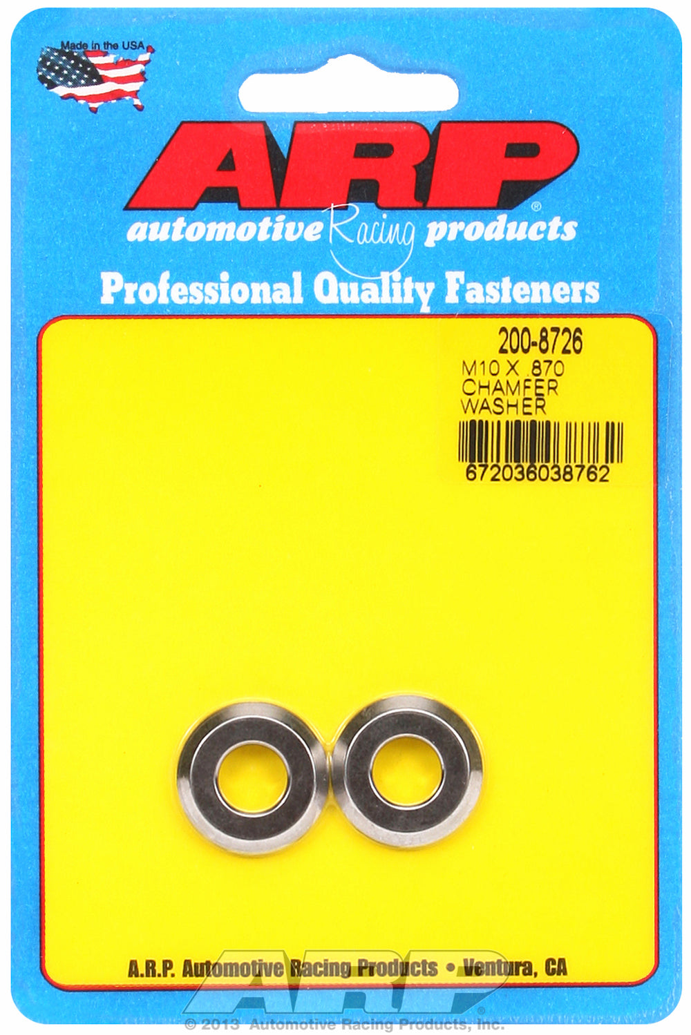 Black Oxide 2-PC Pack Metric Special Purpose Washers w/ Chamfer