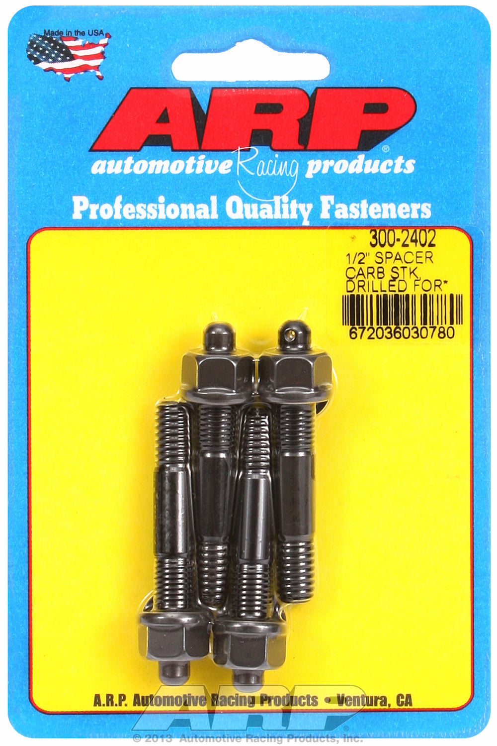 1/2˝ spacer (drilled for NASCAR wire seal) Carb Stud Kit 2.225in OAL