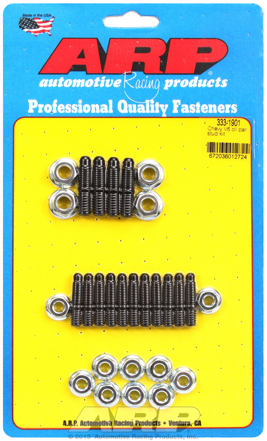 Hex Head Black Oxide Oil Pan Stud Kit for Chevrolet 90° V6