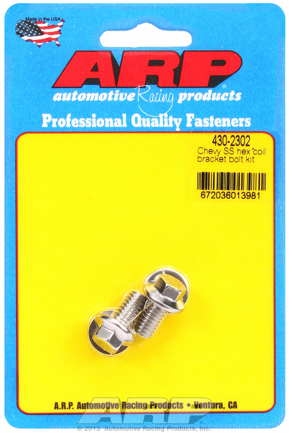 Coil Bracket Bolt Kit for Chevrolet Stainless - Hex Head