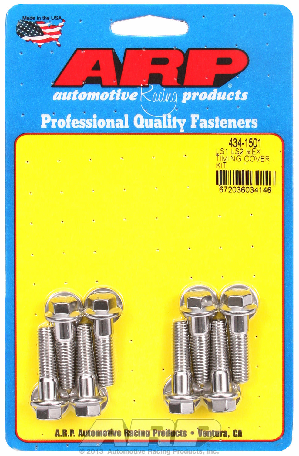 Gen III/IV LS Series, timing cover for Chevrolet Stainless Hex Heads