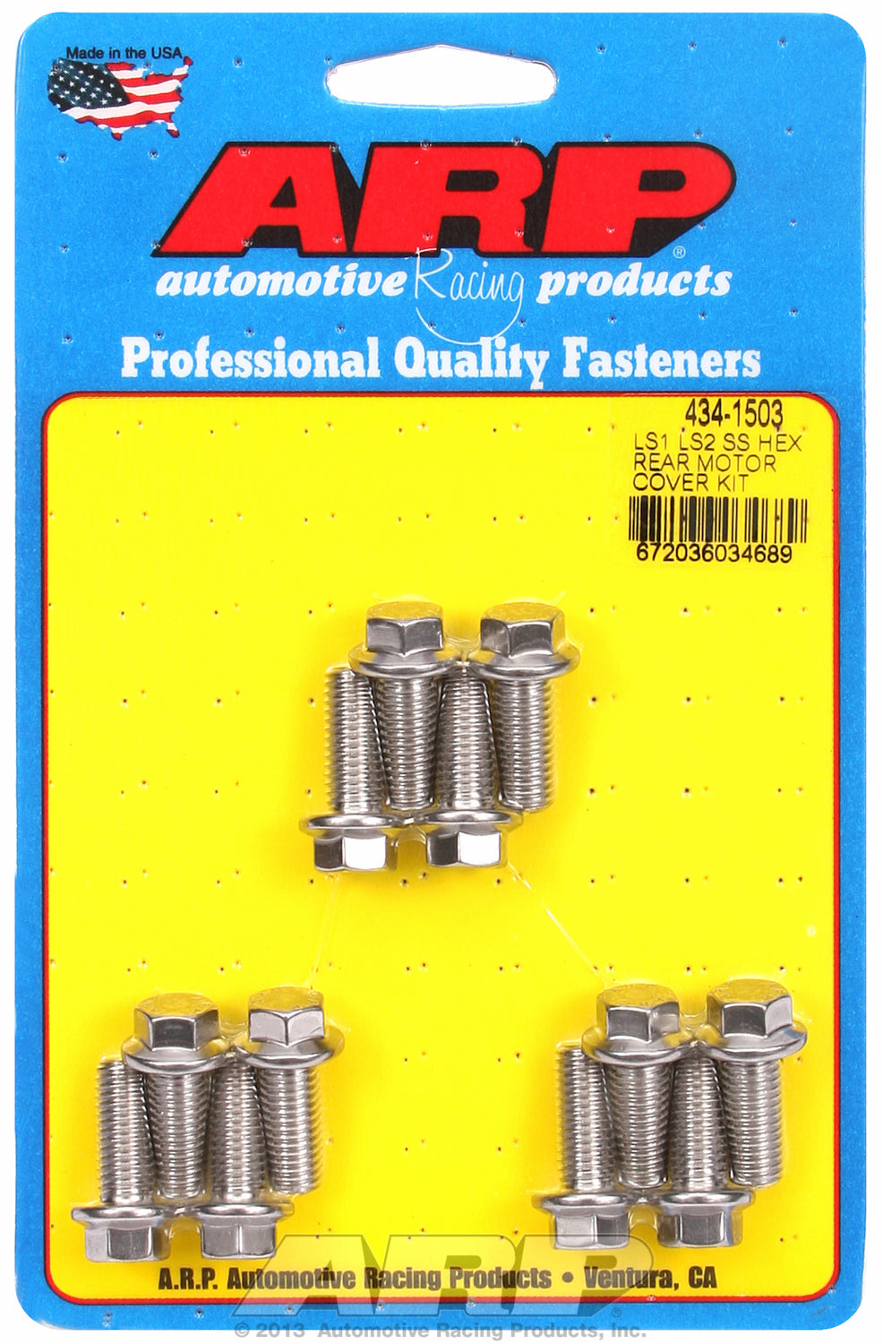 Stainless Gen III/IV LS Series, rear motor cover for Chevrolet Hex Head