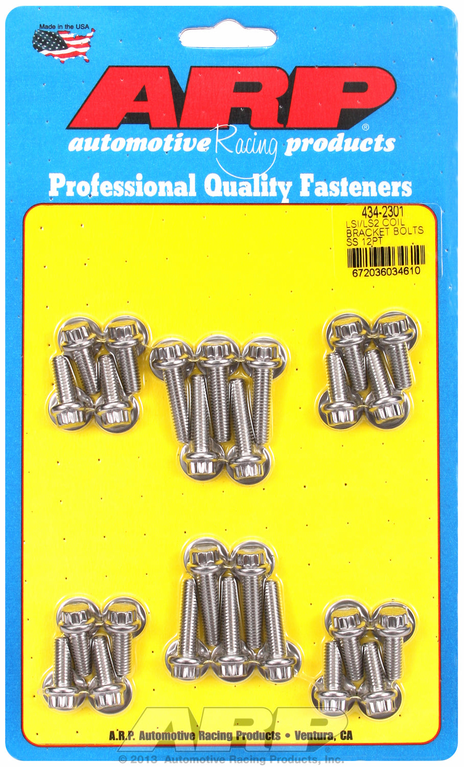 Coil Bracket Bolt Kit for Chevrolet LS Series small block Stainless - 12-Pt Head