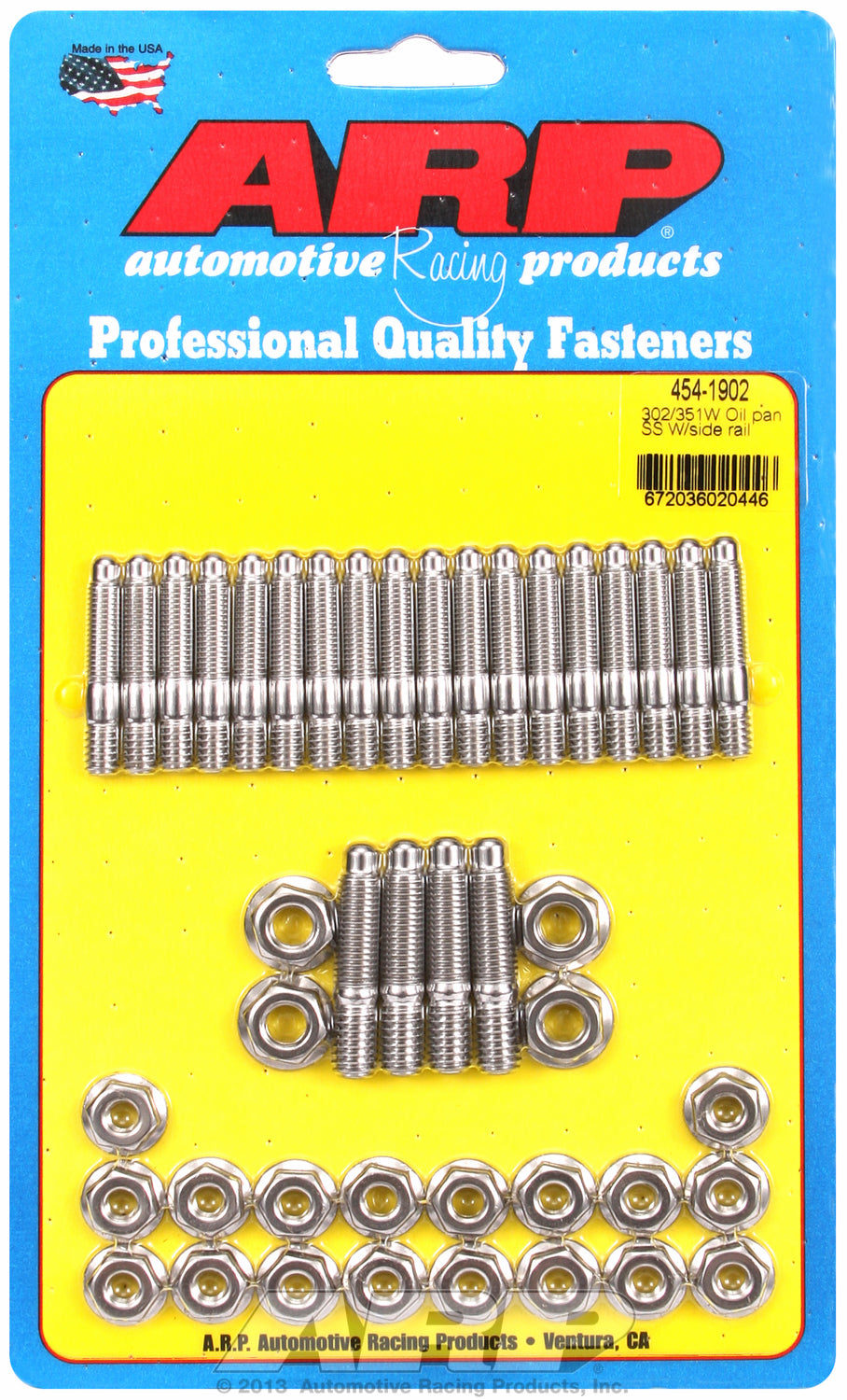 Hex Head Stainless Oil Pan Stud Kit for Ford 302-351W (late model with side rails)