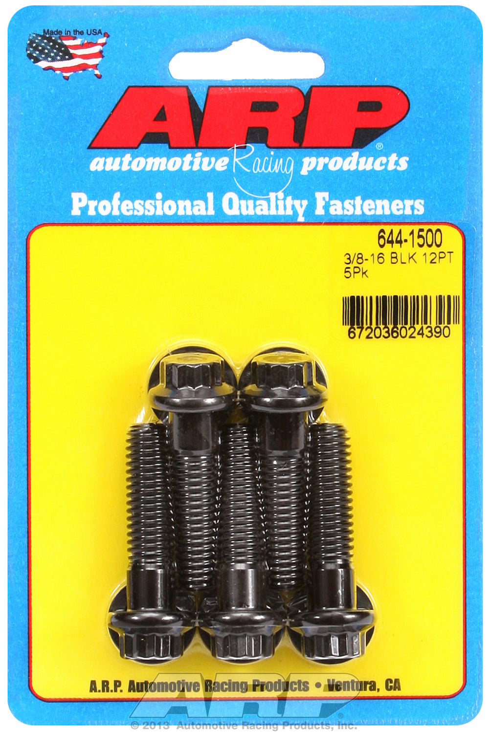 3/8-16 x 1.500 12pt 7/16 wrenching black oxide bolts
