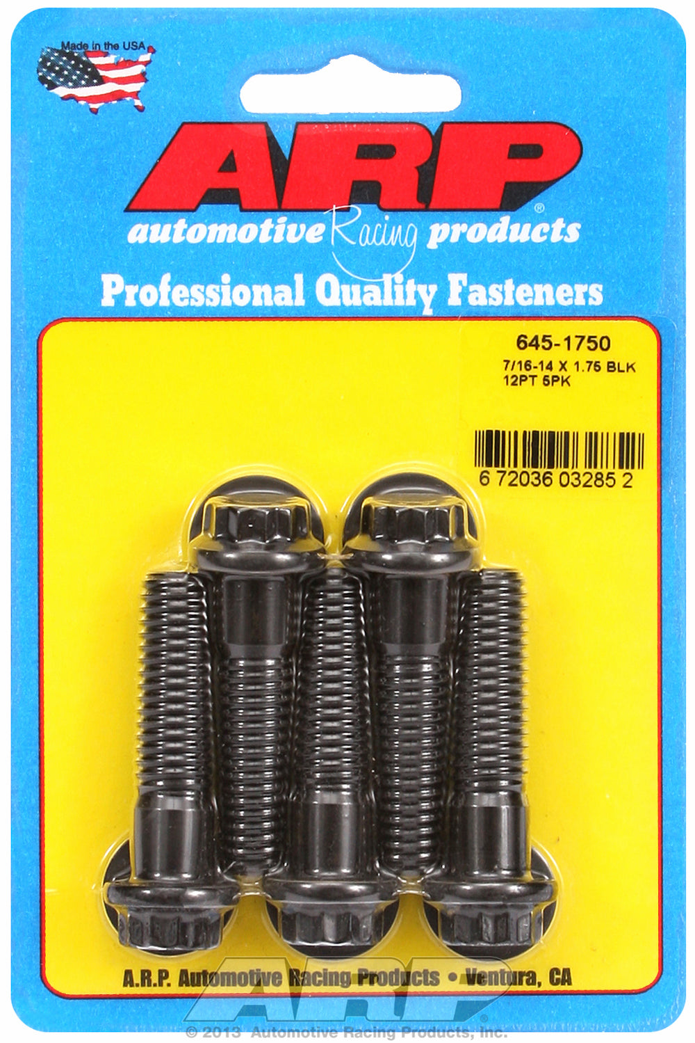 7/16-14 X 1.750 12pt 1/2 wrenching black oxide bolts