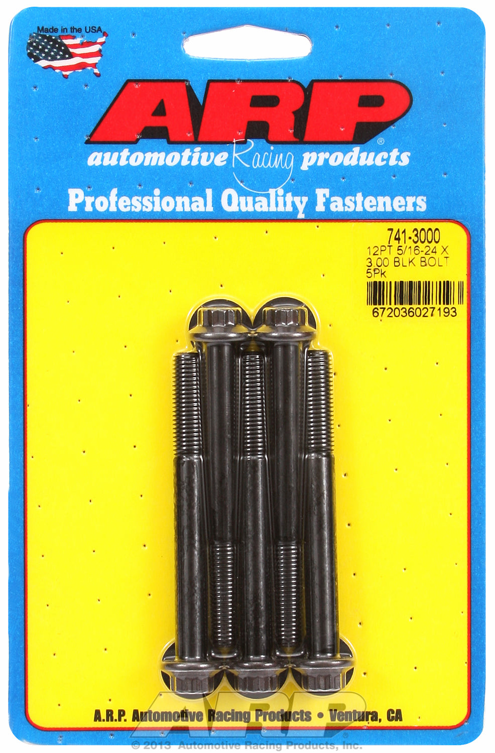 5/16-24 x 3.000 12pt black oxide bolts