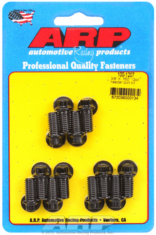 Universal Header Bolt Kit 5/16in wrench, 3/8in, .750in UHL Black Oxide 12-Pt Head