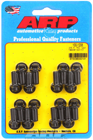 Universal Header Bolt Kit 5/16in wrench, 3/8in, .750in UHL Black Oxide 12-Pt Head