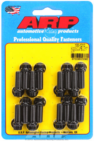 Header Bolt Kit for Chevy Big Block 3/8in Dia. 1.000in UHL Black Oxide 12-Pt Head