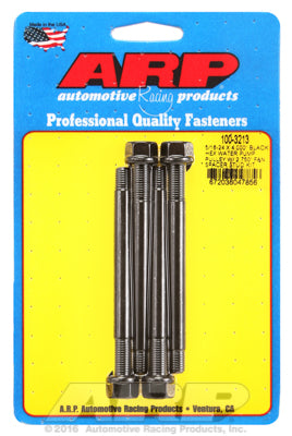 Universal Water Pump Pulley Stud Kit w/ 2.750in Fan Spacer 5/16-24 Thread x 4.000in OAL Black Oxide He