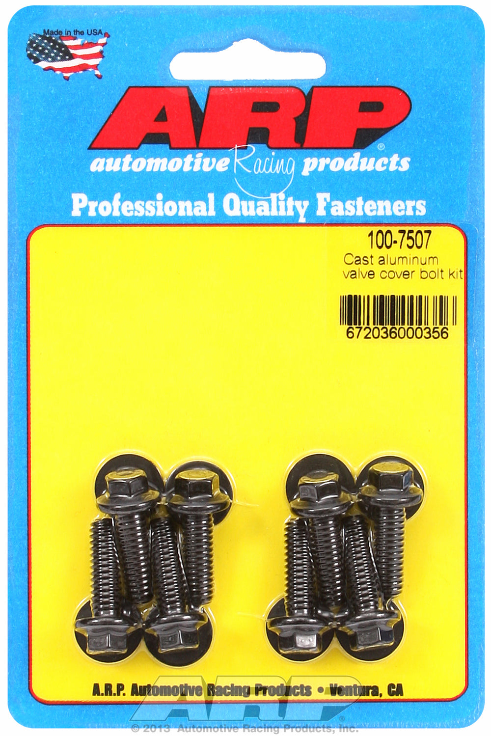 Valve Cover Bolt Kit for Cast Aluminum Covers 1/4-20 Thread, 0.812in UHL, Hex Head QTY: 8