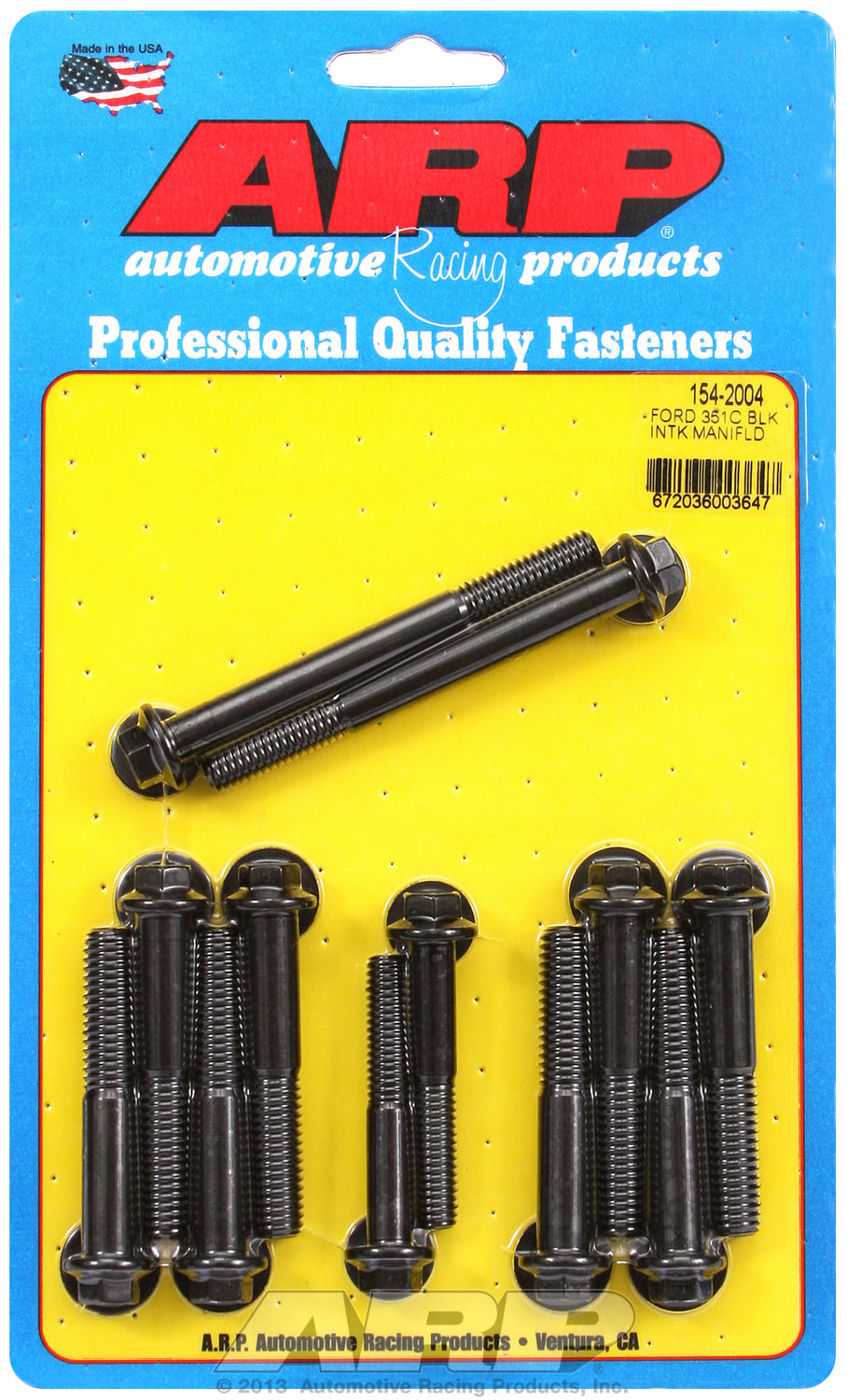 Hex Head Black Oxide Intake Manifold Bolts for Ford 351C, 351-400M