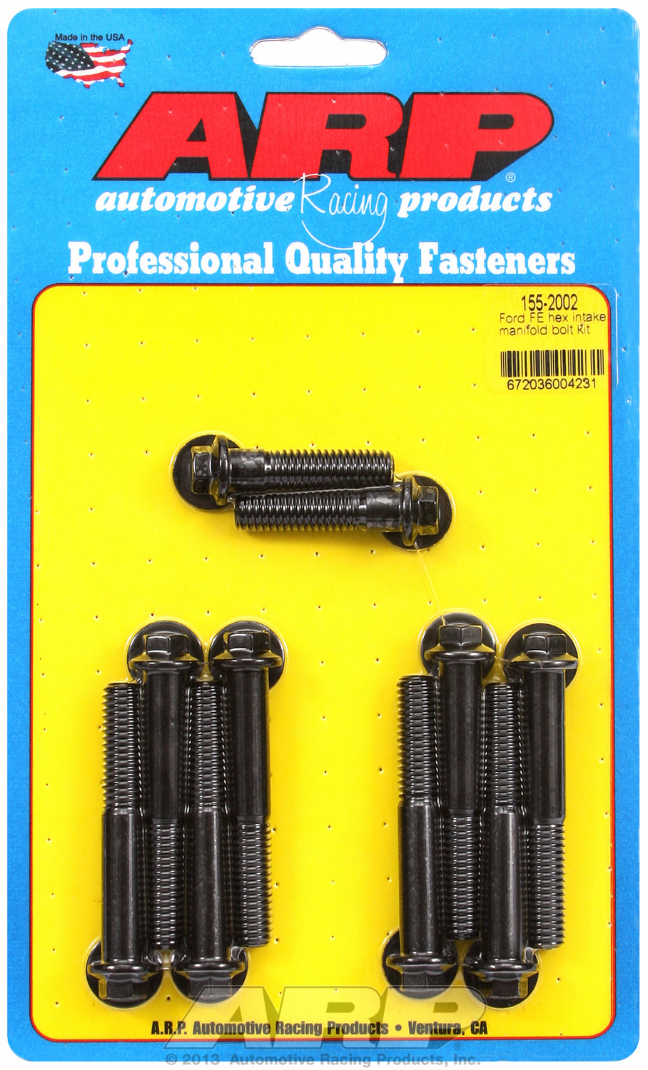 Hex Head Black Oxide Intake Manifold Bolts for Ford 390-428 cid FE Series