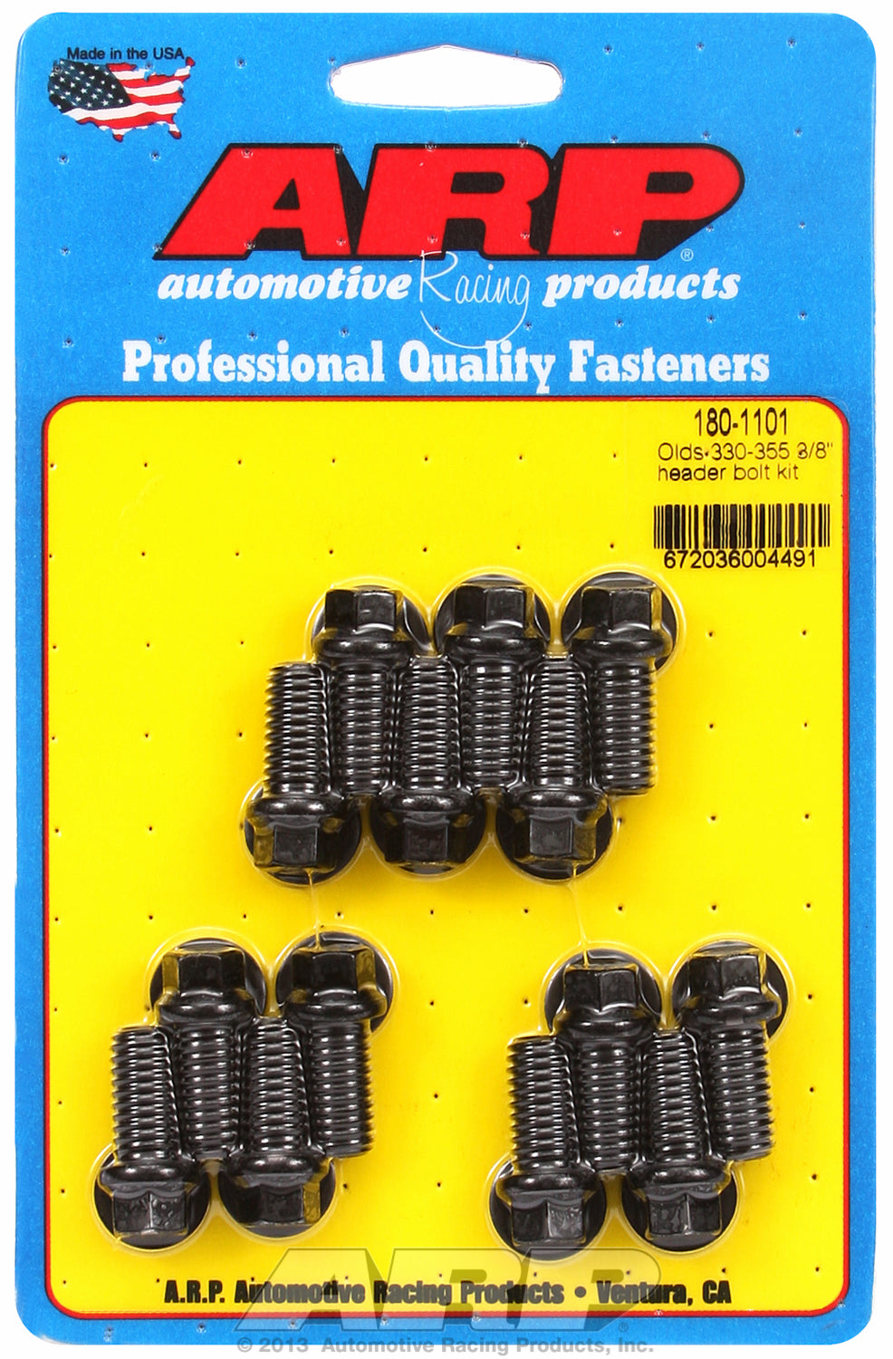 Header Bolt Kit For Oldsmobile 330-455 cid Black Oxide Hex Head