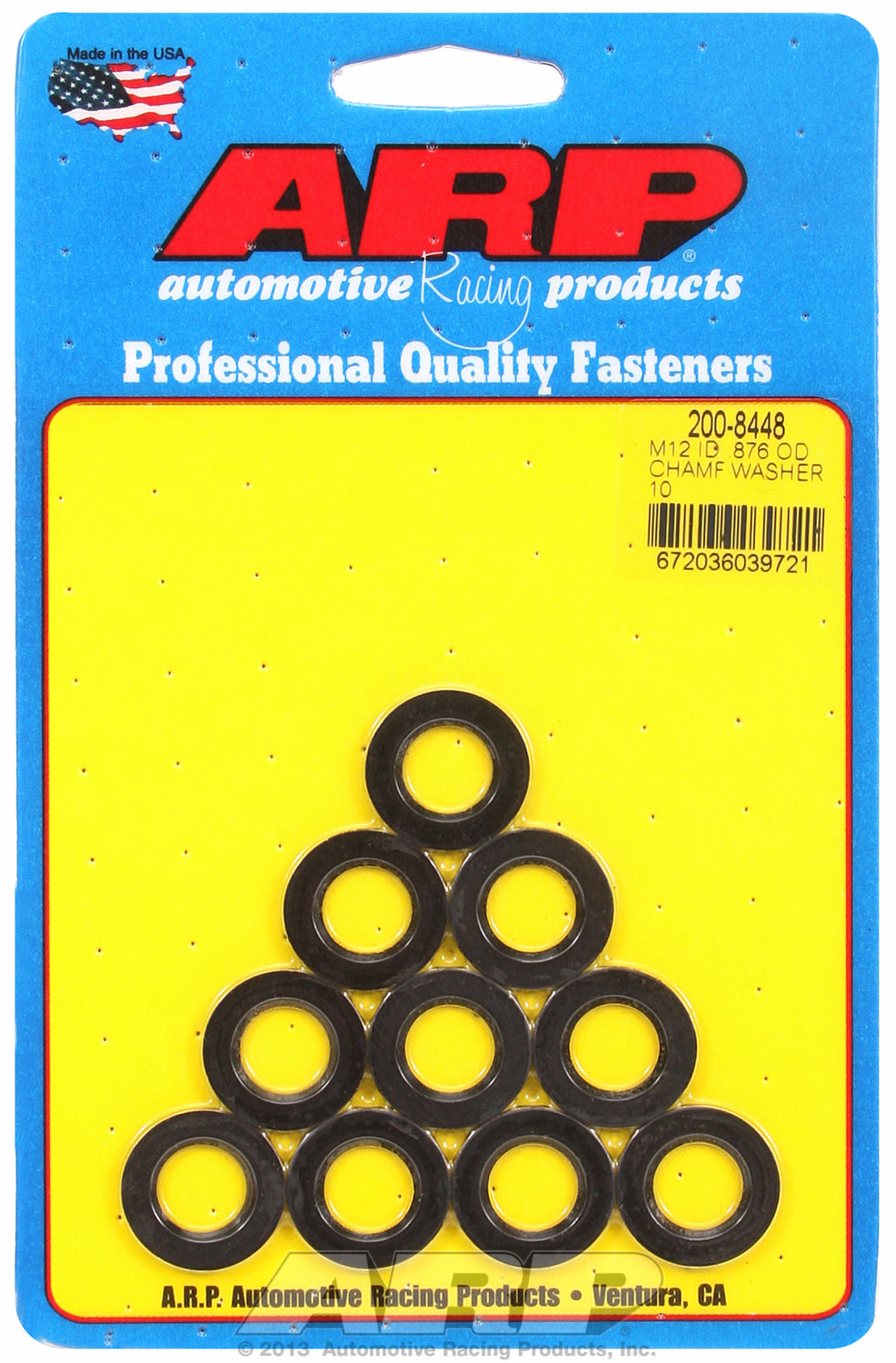Black Oxide 10-PC Pack Metric Special Purpose Washers w/ Chamfer
