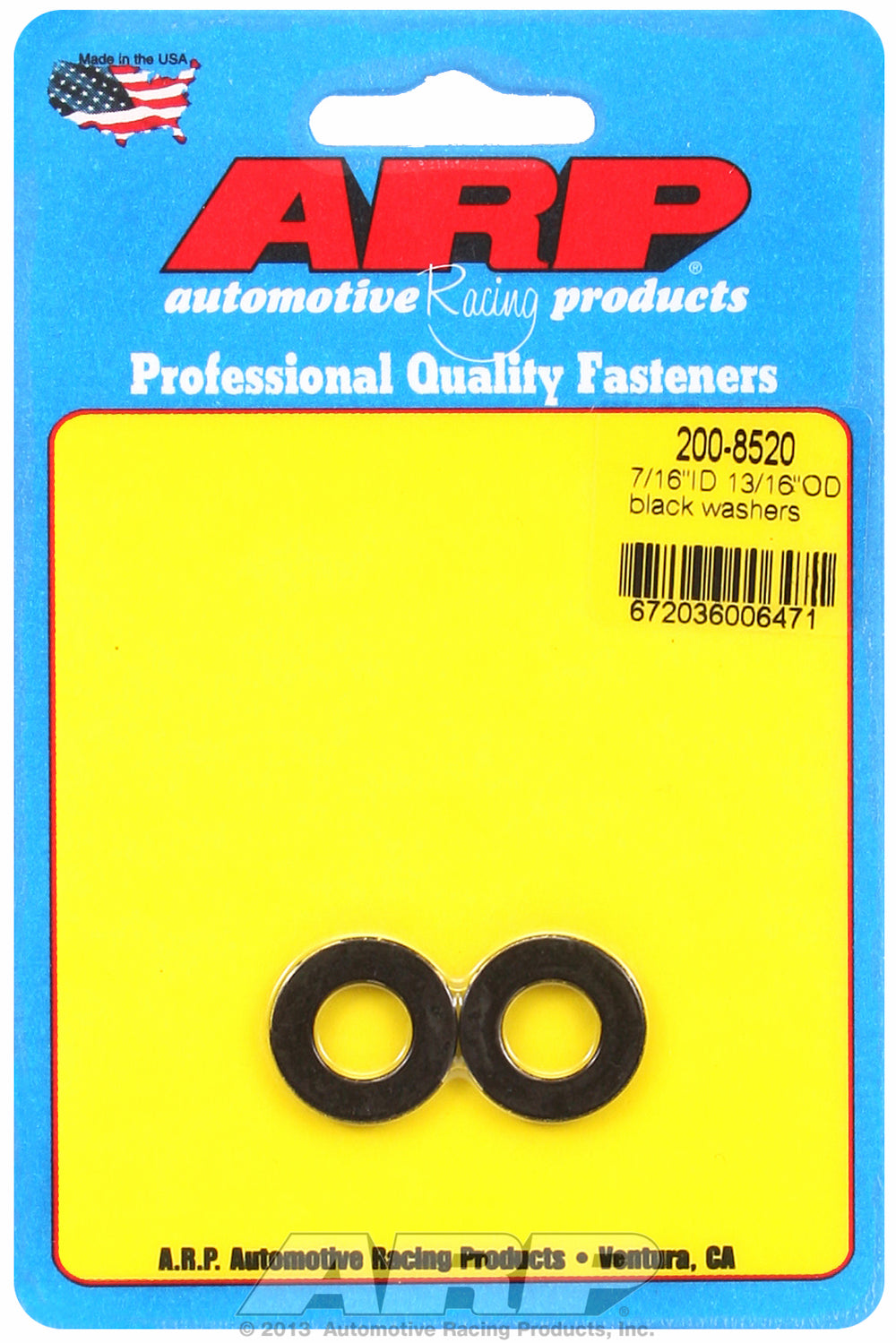 Black Oxide 2-PC Pack SAE Special Purpose Washers