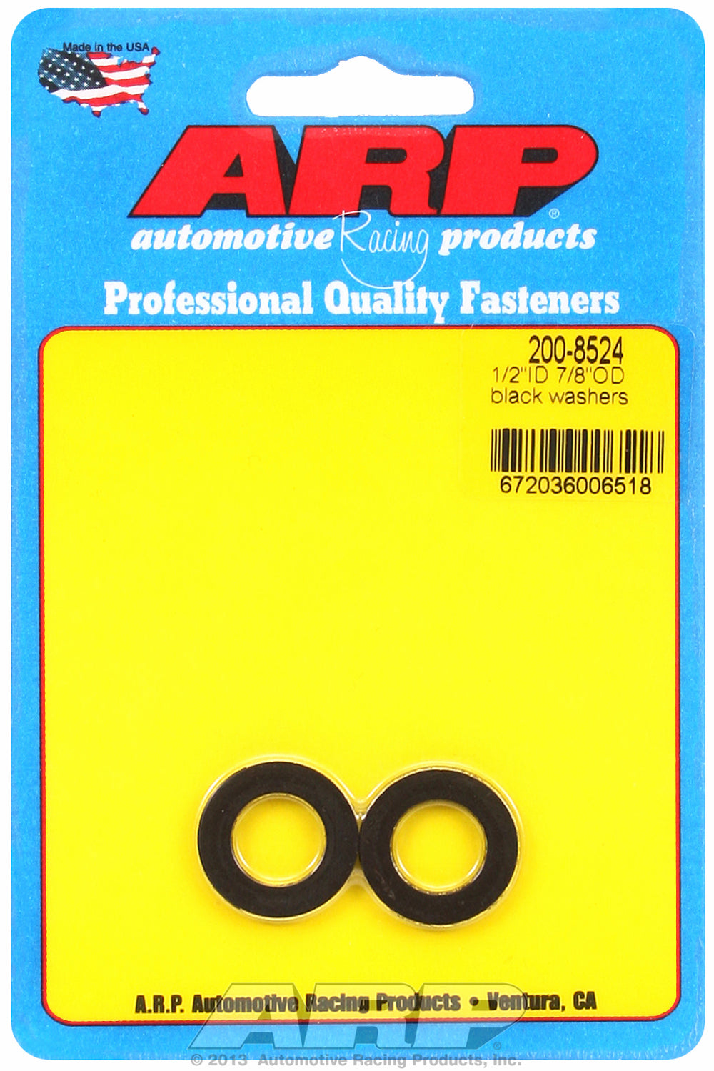 Black Oxide 2-PC Pack SAE Special Purpose Washers w/ Chamfer