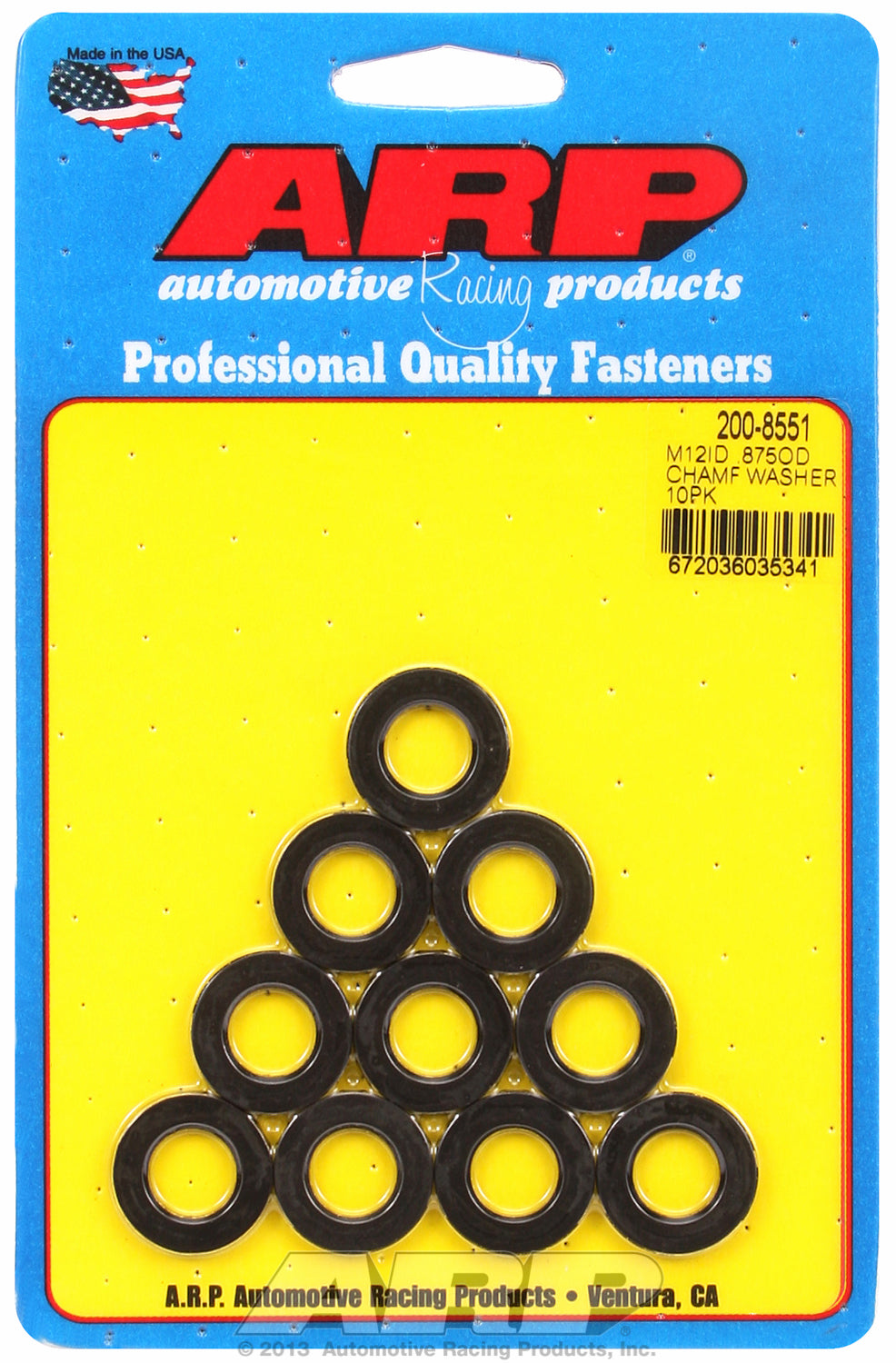 M12 ID .875 OD chamfer black washers