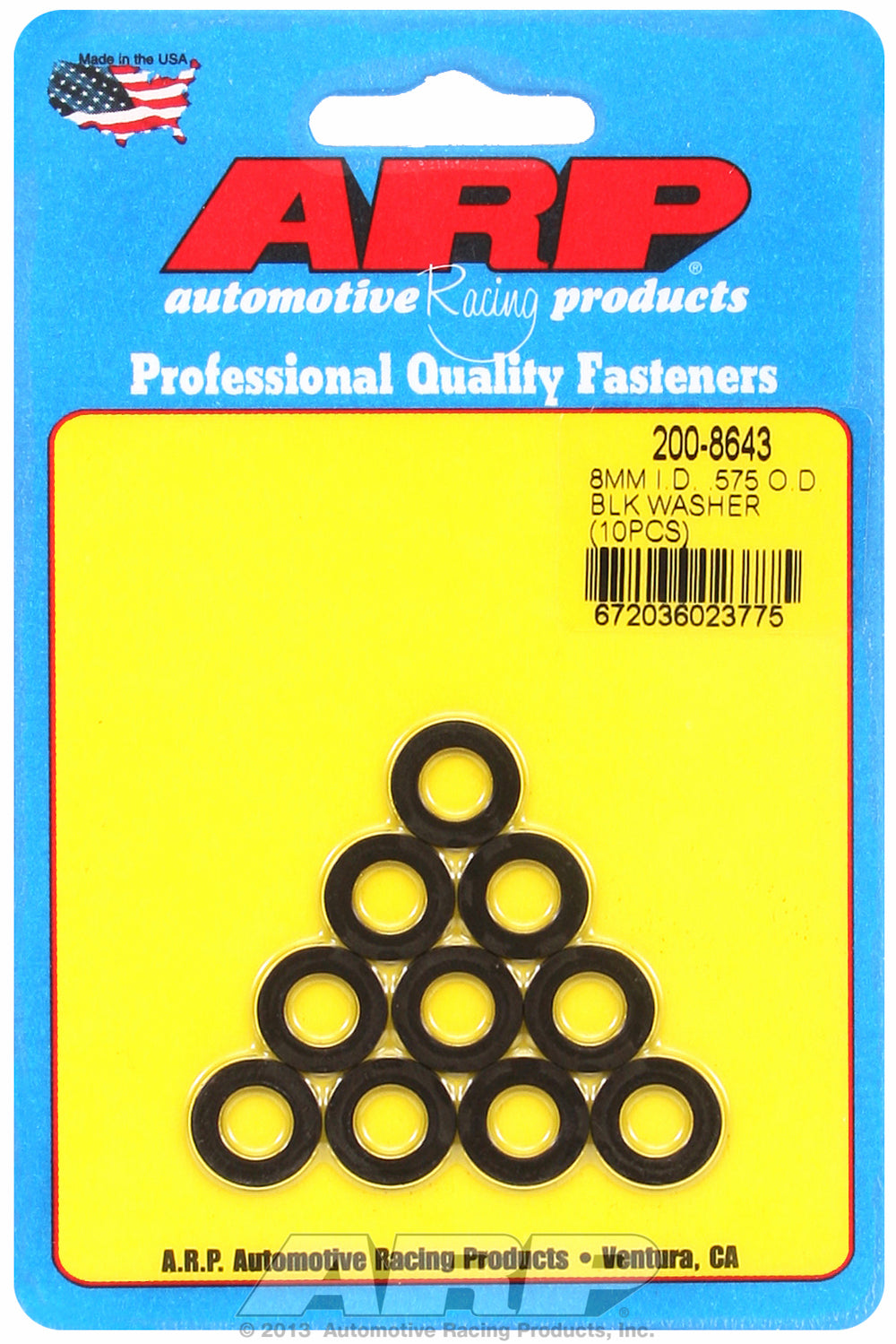Black Oxide 10-PC Pack Metric Special Purpose Washers