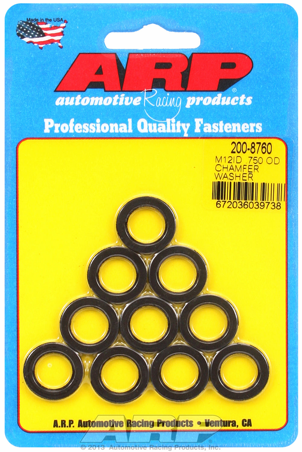 Black Oxide 10-PC Pack Metric Special Purpose Washers w/ Chamfer