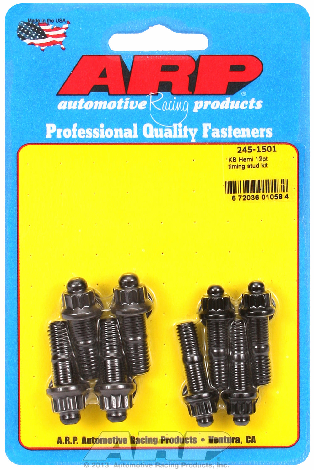 12-Pt Black Oxide Timing Stud Kit for KB Hemi, timing cover