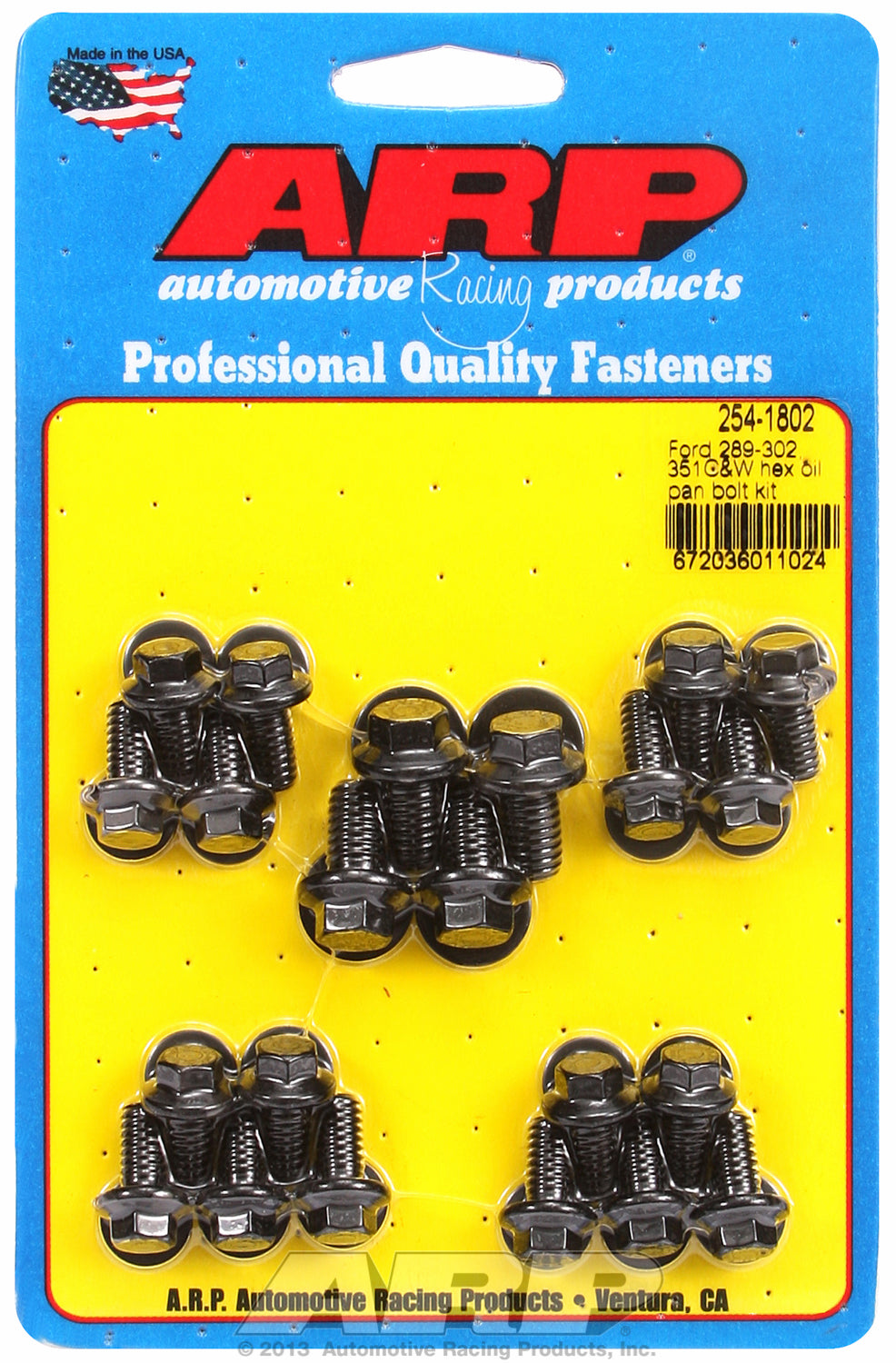 Hex Head Black Oxide Oil Pan Bolt Kit for Ford 289-302-351C & 351W (early model)