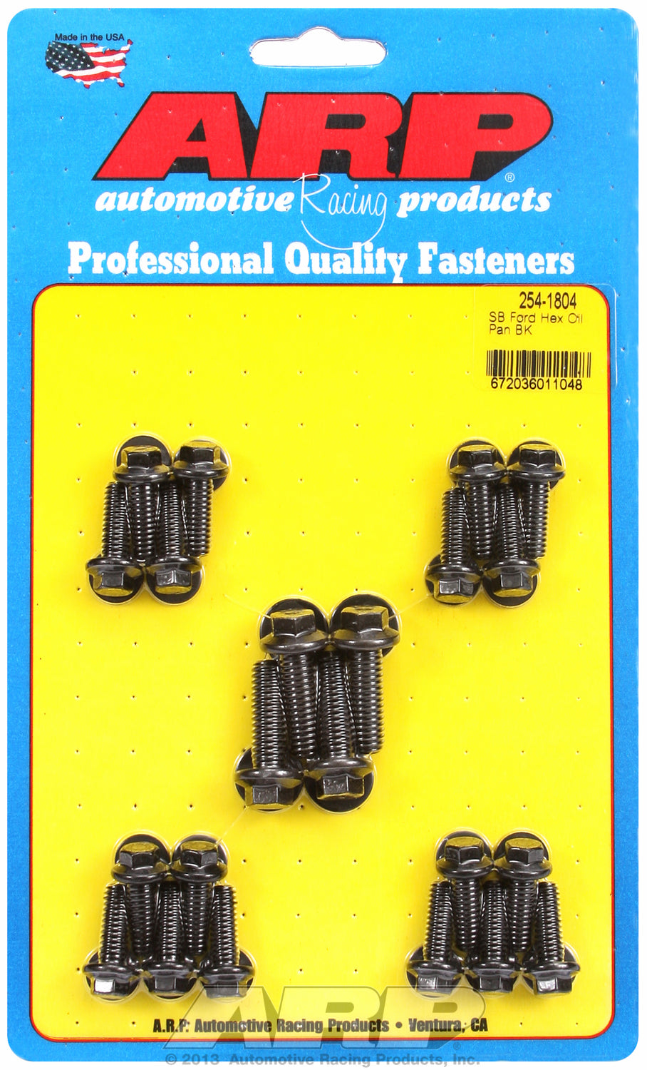 Hex Head Black Oxide Oil Pan Bolt Kit for Ford 302-351W (late model with side rails)