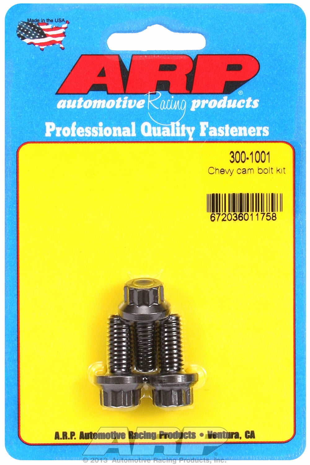 Cam Bolt Kit for Chevrolet 265-454 cid - with oversize head for use with cam button