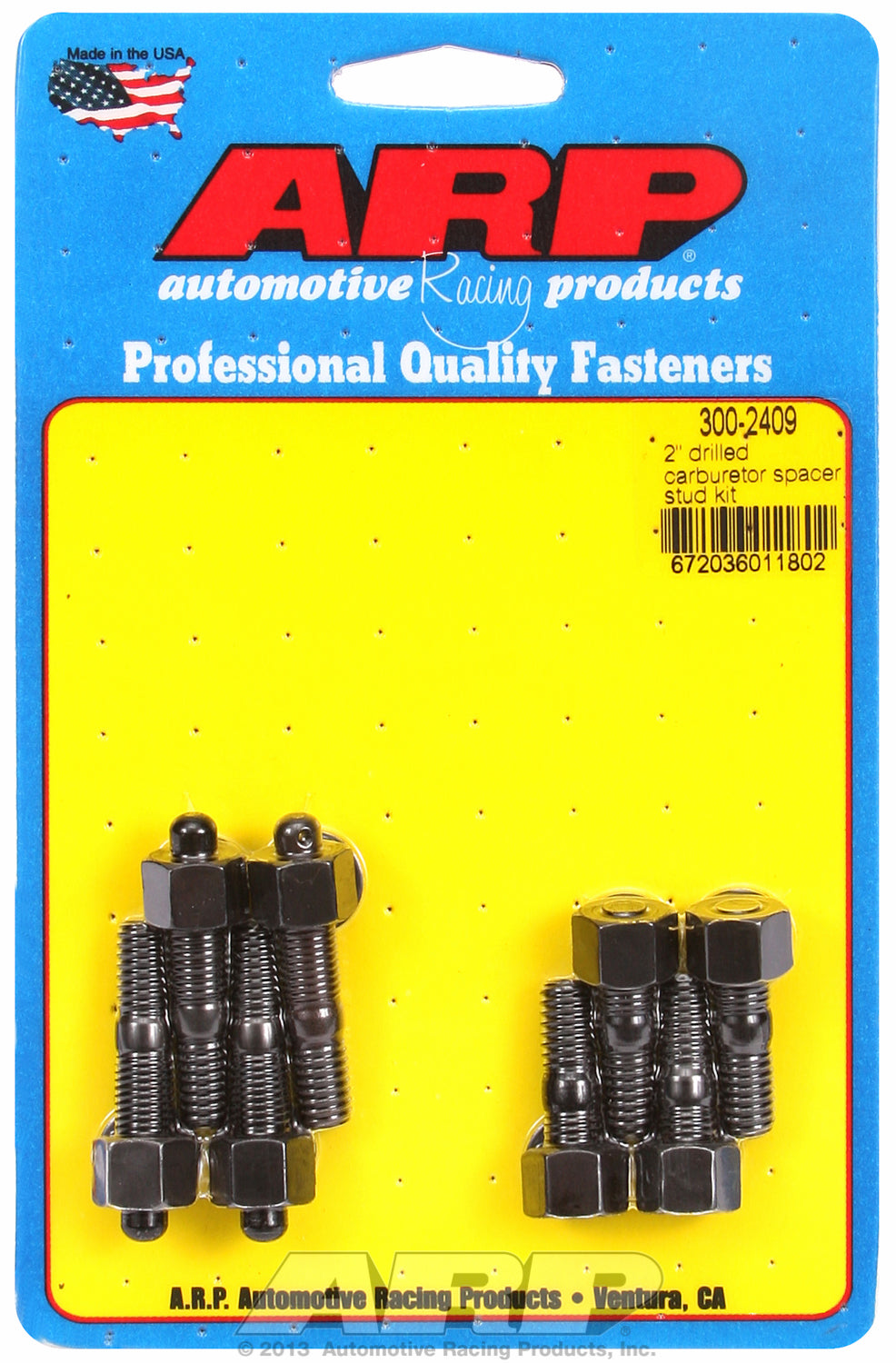 2˝ Moroso spacer (drilled for NASCAR wire seal) Carb Stud Kit 1.250* (4) & 1.700 (1) & 1.700 (1)in OA