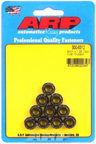 M8  8740 Black Oxide 12-pt Nut Kit