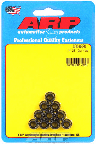1/4in  8740 Black Oxide 12-pt Nut Kit