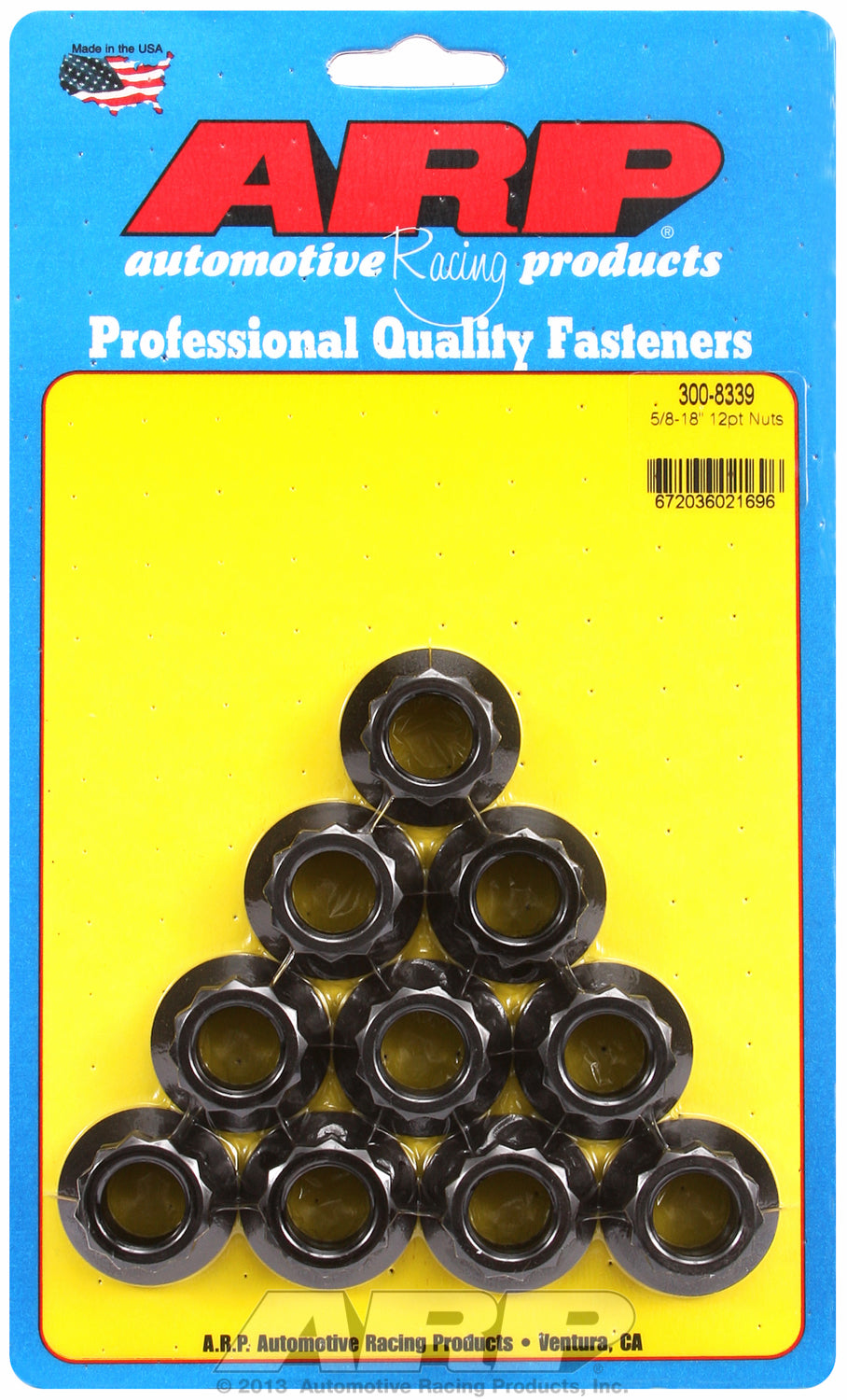 5/8in  8740 Black Oxide 12-pt Nut Kit