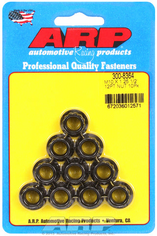 M10  8740 Black Oxide 12-pt Nut Kit
