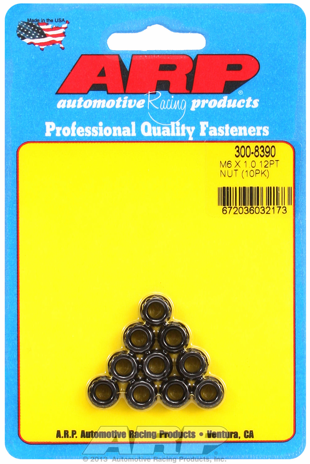M6  8740 Black Oxide 12-pt Nut Kit