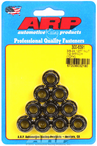 3/8in  8740 Black Oxide 12-pt Nut Kit