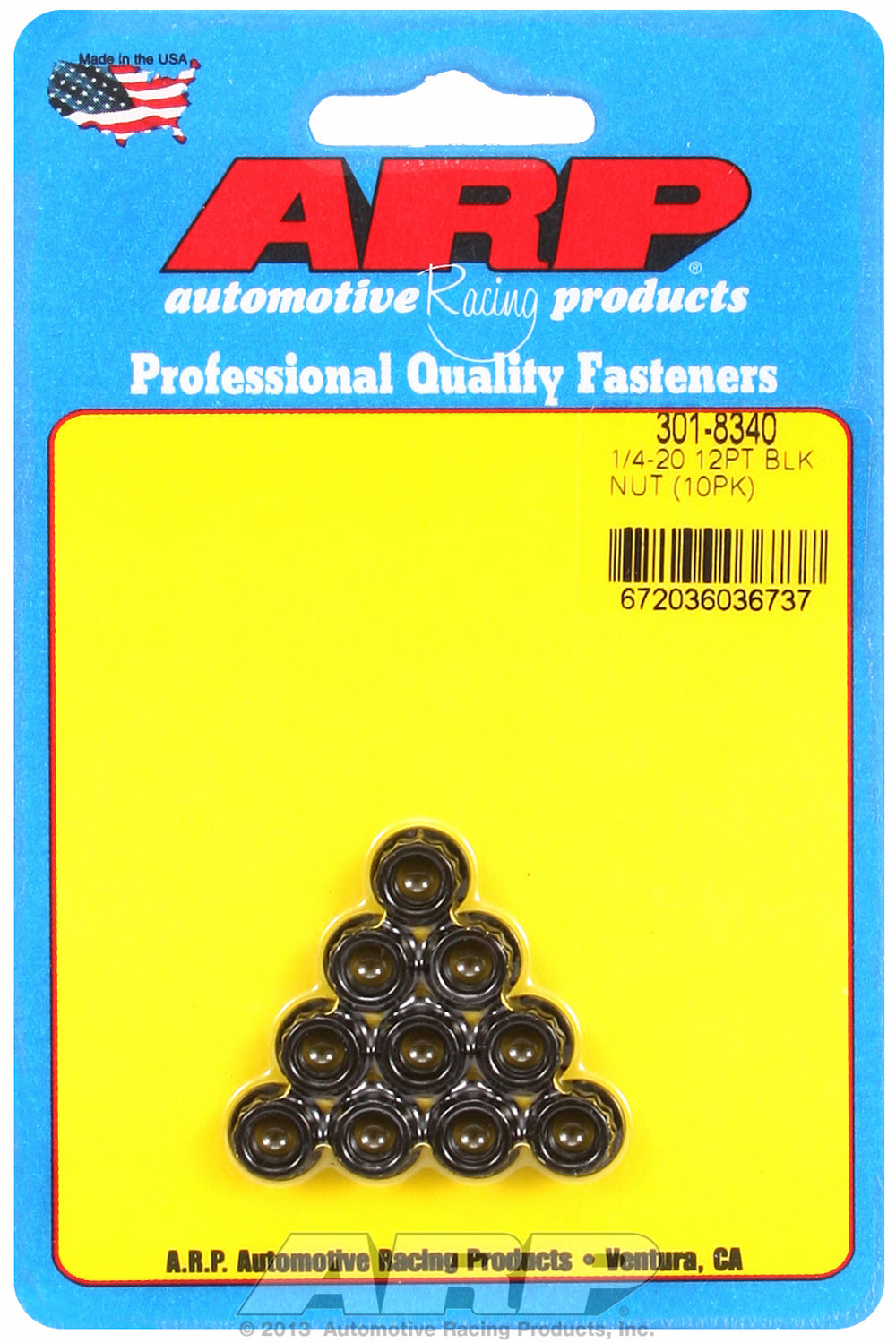 1/4in  8740 Black Oxide 12-pt Nut Kit
