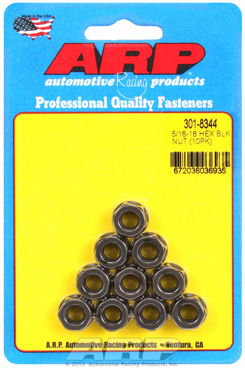 5/16-18 (2) 10-Pc Pack Hex Nut