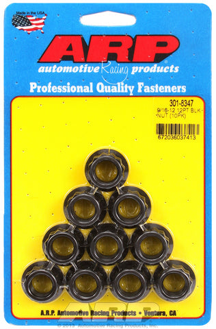9/16in  8740 Black Oxide 12-pt Nut Kit