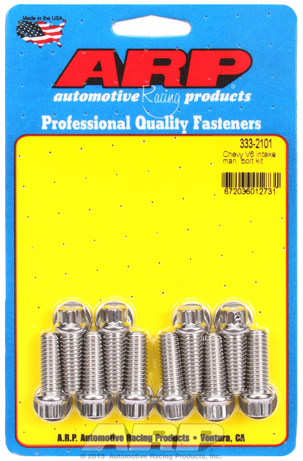 Hex Head Stainless Intake Manifold Bolts for Chevrolet V6 Chevy 90°, 1.000˝, drilled