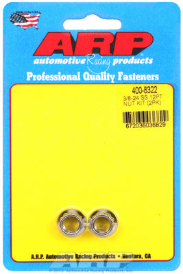 3/8in  ARP Polished Stainless Steel 12-pt Nut Kit