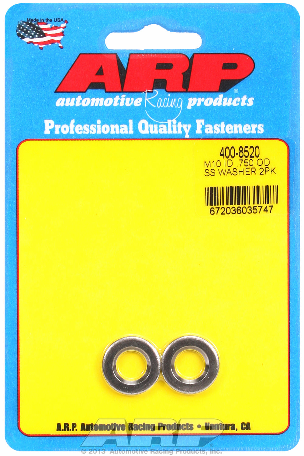 M10ID .750OD SS chamfer washers