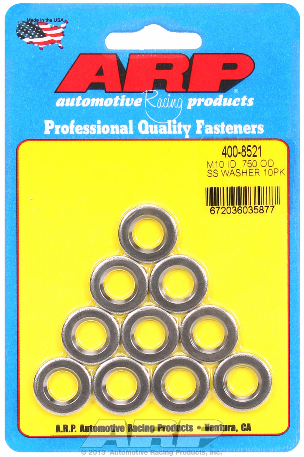 M10ID .750OD SS chamfer washers