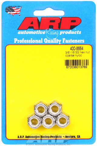 3/8-16 Stainless Nyloc Course Thread Hex Nut