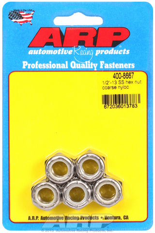 1/2-13 Stainless Nyloc Course Thread Hex Nut