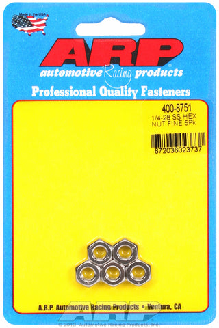 1/4-28 Stainless Hex Fine Thread Hex Nut